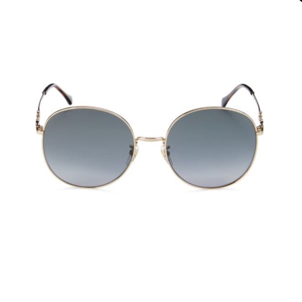 Gucci 59mm gold oval Horsebit gradient sunglasses - Picture 3 of 8
